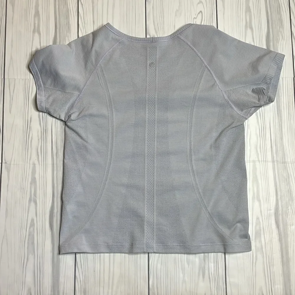 Lululemon Blue v neck Speedy Short Sleeve T-shirt Cropped Size 8